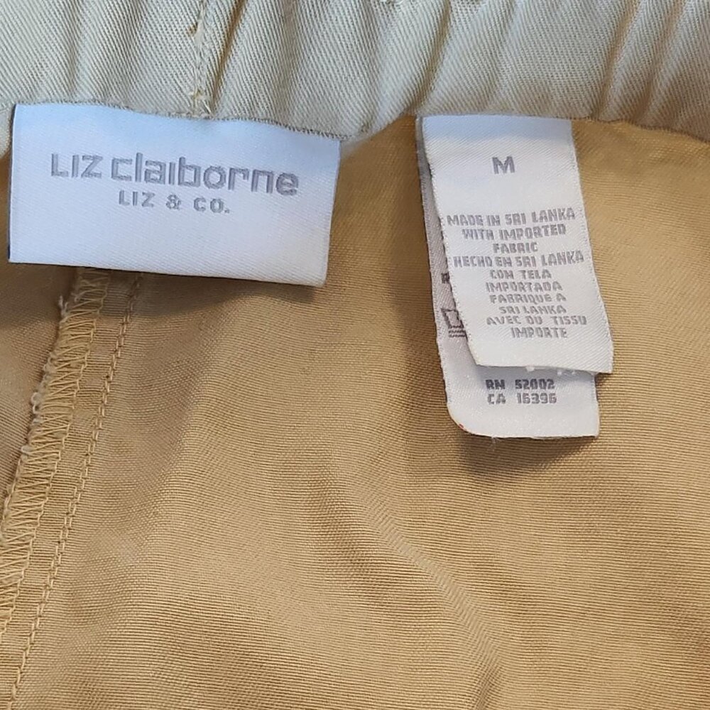 Liz Claiborne Livvy Sz M Women's Beige Tencel Lyocell Pockets Pants Neutral - Picture 8 of 10